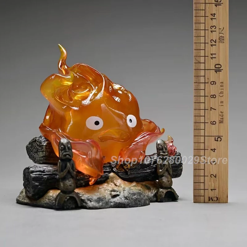 12cm Calcifer Anime Figure Pvc Luminous Model Action Figure Breathing Lamp GK Model Toys Collection Home Decoration Gifts