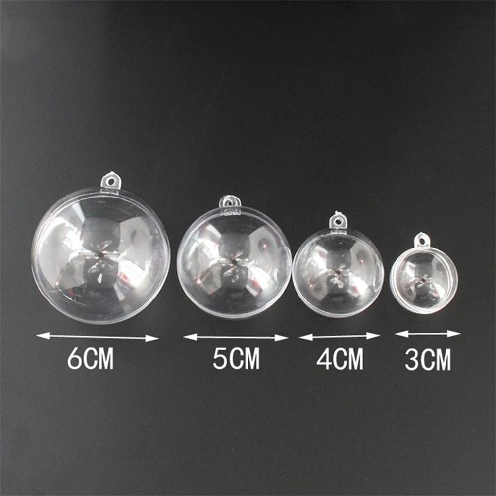 

12Pcs 6Cm Clear Transparent Fillable Sphere Acrylic Ball for Christmas Decorations Party Favors Wedding Home Bar Hotel