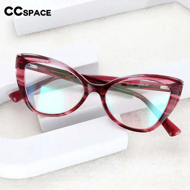 

55032 High Quality Acetate New Style Women Glasses Frame Fashion Myopia Spectacle Anti-Blue Light Anti-Fatigue Eyewear