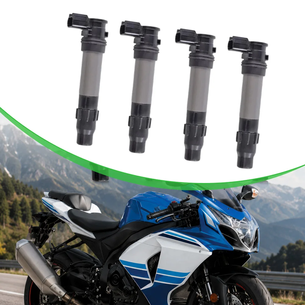 4pcs Motorcycle Ignition Coil Kit 129700-5330, 33410 47H00, 33410-35F00 For Suzuki GSX-R1000 GSX-S1000 GSX-S750 GSX1250FA GSF650