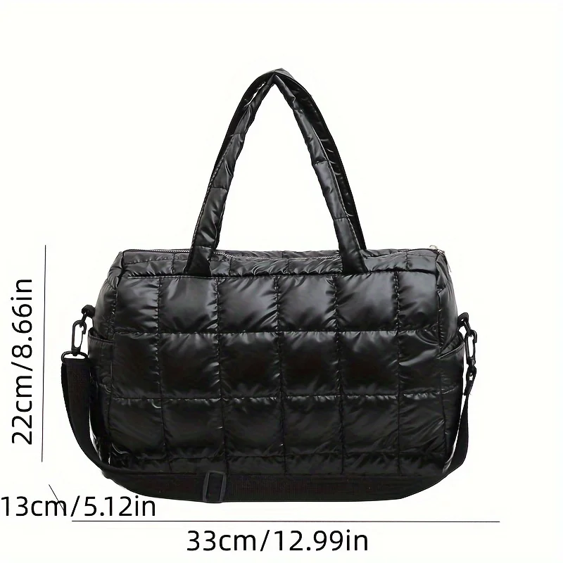 Quilted Solid Color Padded Travel Bag - Durable, Portable & Stylish - Perfect for Sports, Work & Everyday Use