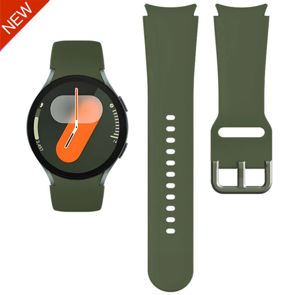 حزام سيليكون لساعة سامسونج جالاكسي ، سوار بدون فجوة ، فرقة كلاسيكية ، 20 ، 7 ، 6 ، 5 ، 4 ، 5 برو ، 4 ، 40 ، 44 ، 47 ، مسؤول
