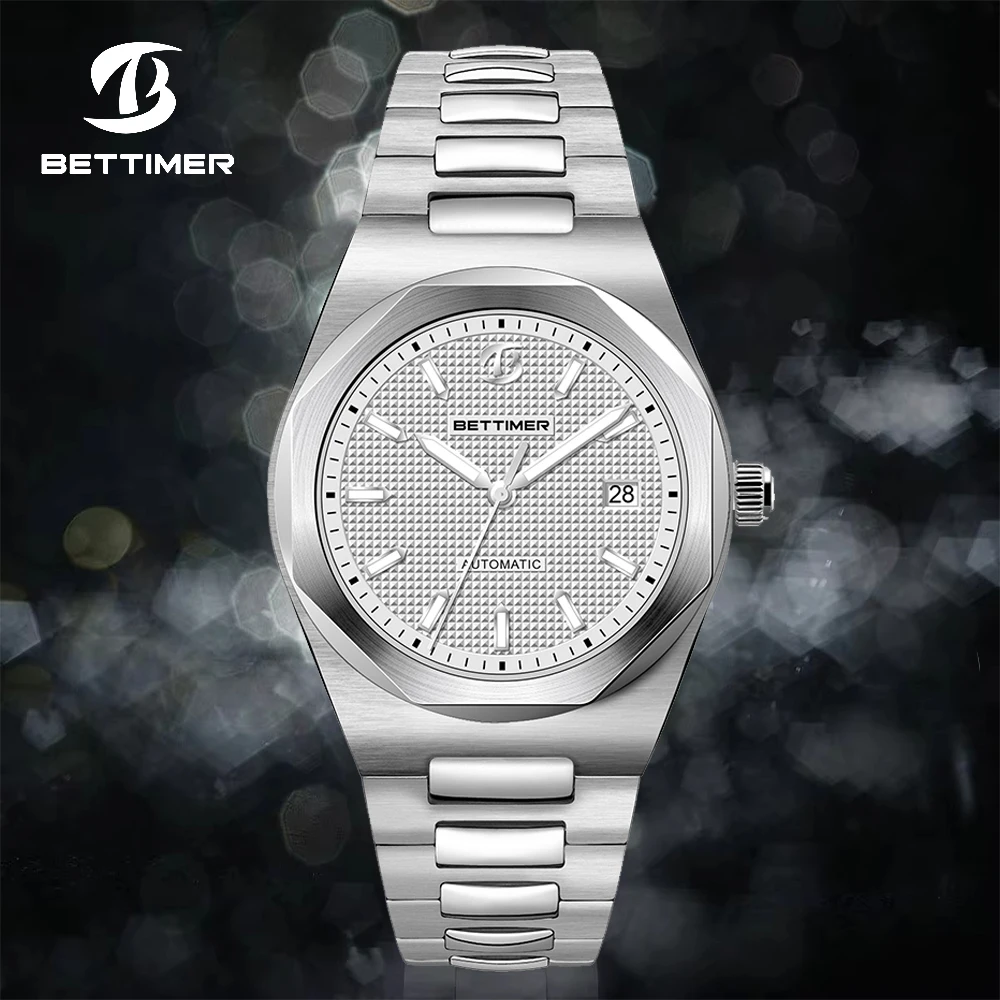 

BETTIMER B8001 Luxurious Fashion Automatic Mechanical Men's Watch PT5000 Stainless Steel sapphire Waterproof BGW-9 reloj hombre