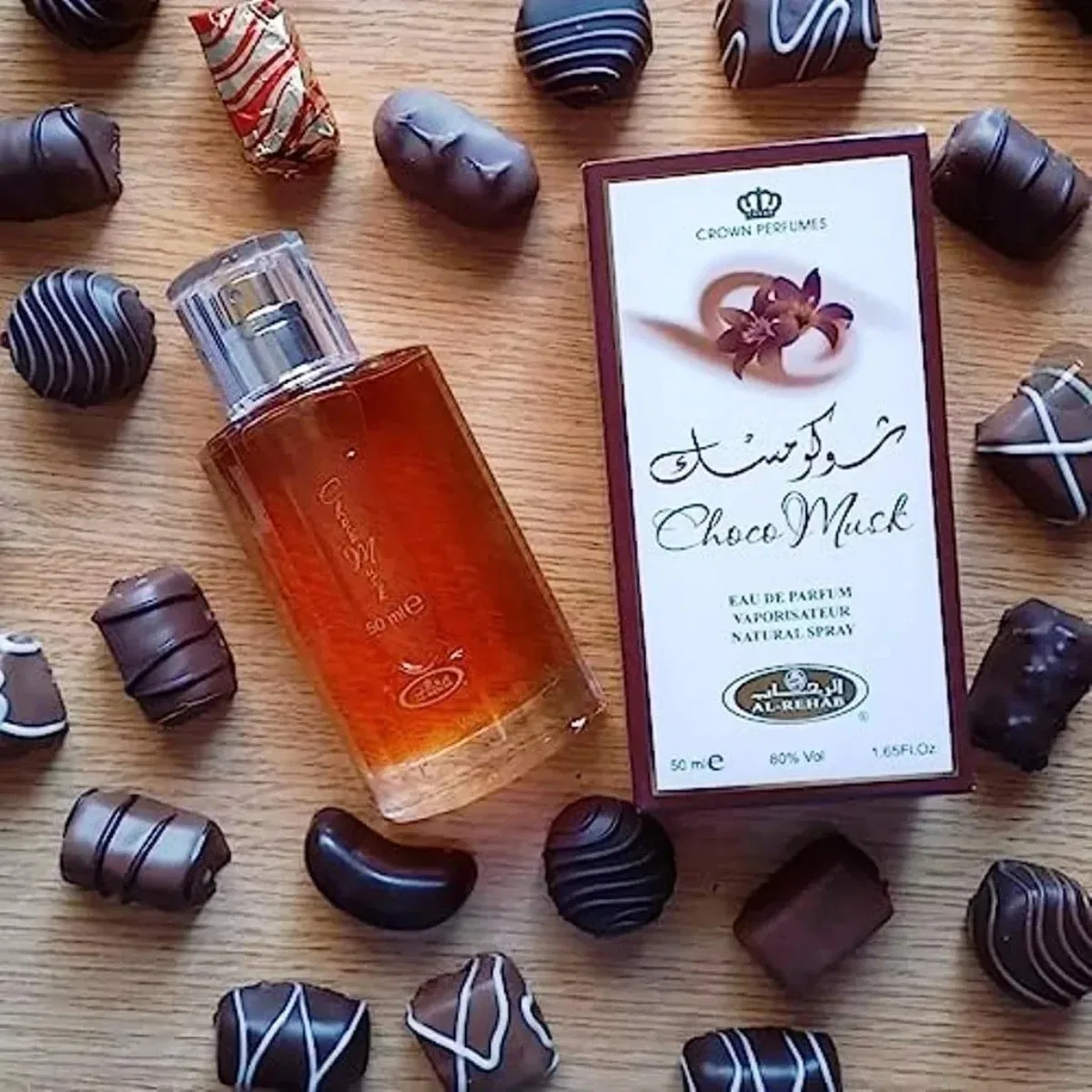 المبيعات الساخنة Al-Rehab Choco Musk Eau de Parfum Spray للنساء عطر عربي دبي عطر كولونيا عطر فاخر على شكل تاج 50 مللي