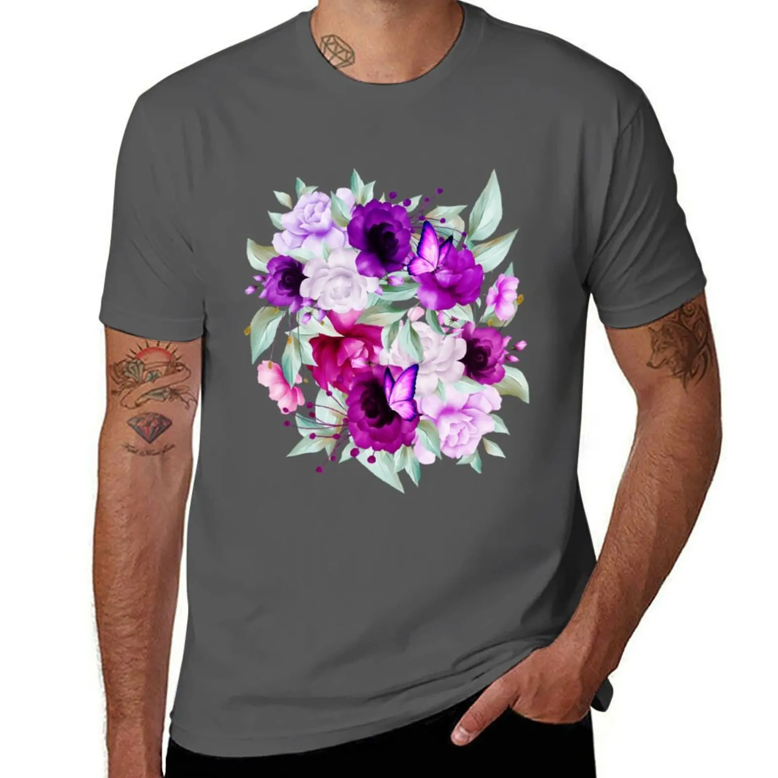 

flowerpattern T-Shirt man t shirt cotton high quality t shirt for man T-Shirt