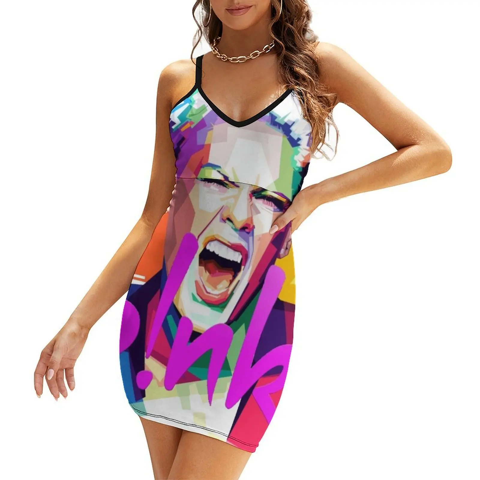 

2023 pink summer tour carnivalz Sling Dress women's clothing korea stylish summer women's dress 2025