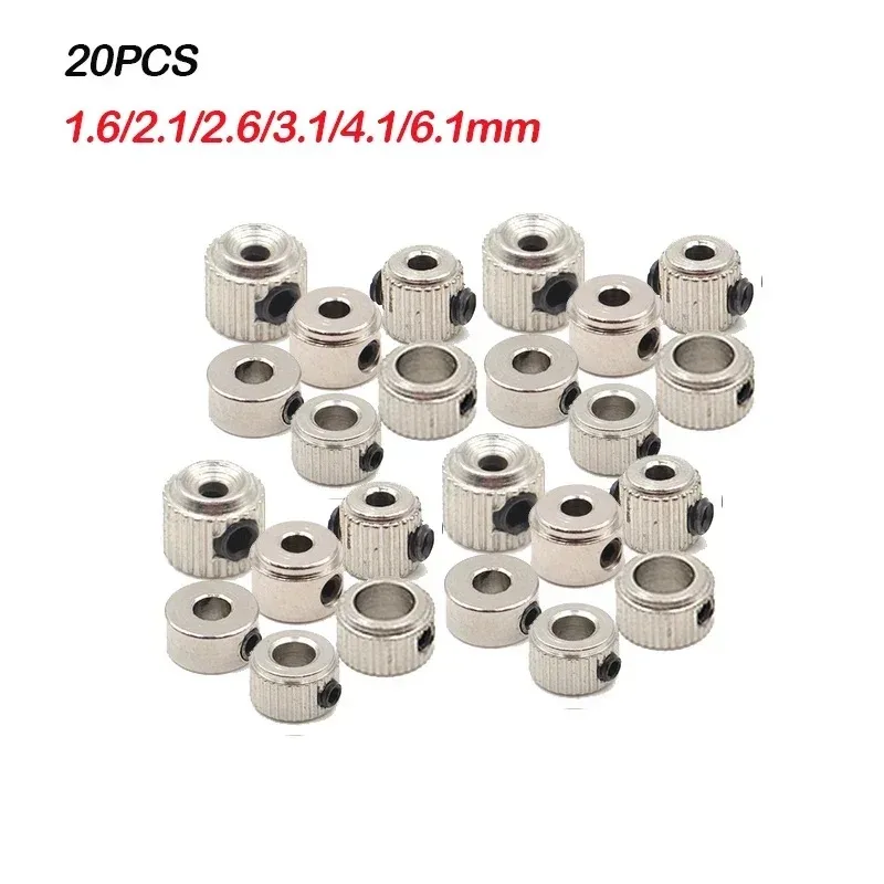 Upgraded 20PCS 1.6mm2.1mm2.6mm 3.1mm 4.1mm 5.1mm 6.1mm Metal Wheel Collar Lock Landing Gear Stopper RC Fixed-wing Airplane Parts