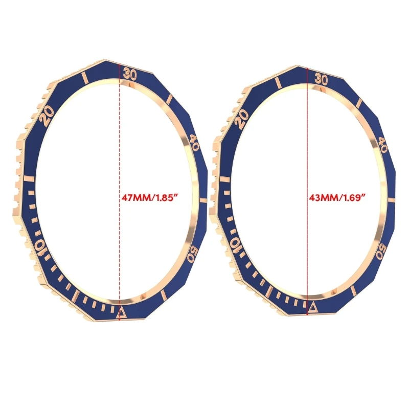 غطاء حلقات الحافة للساعة 6 Classic43mm R950/47mm R960 واقي الإطار اللاصق D46B