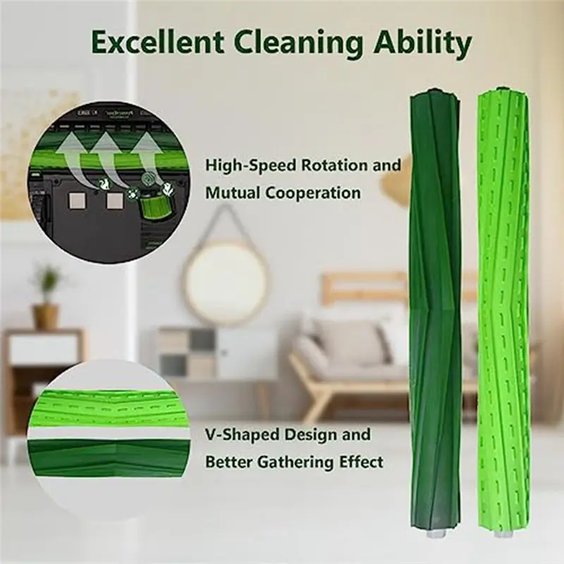 B59B Vacuum Cleaner Replacement Roller Brush for iRobot for Roomba S9+ S9 (9550) (9150) Robot 3 Pair Main Brush Parts