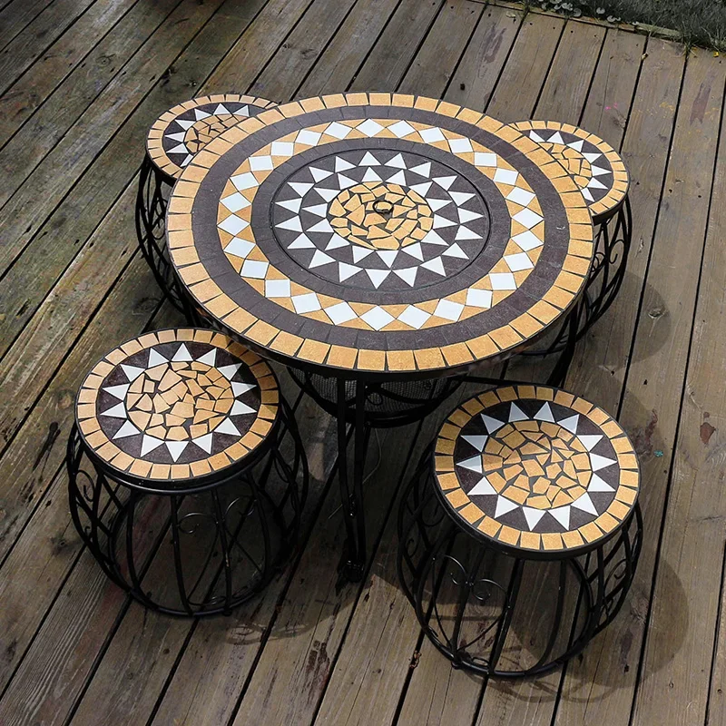 Restaurant Round Outdoor Table Chair Fish Lounges Coffee Tables Dining Living Room Salon De Jardin Patio Garden Furniture Sets