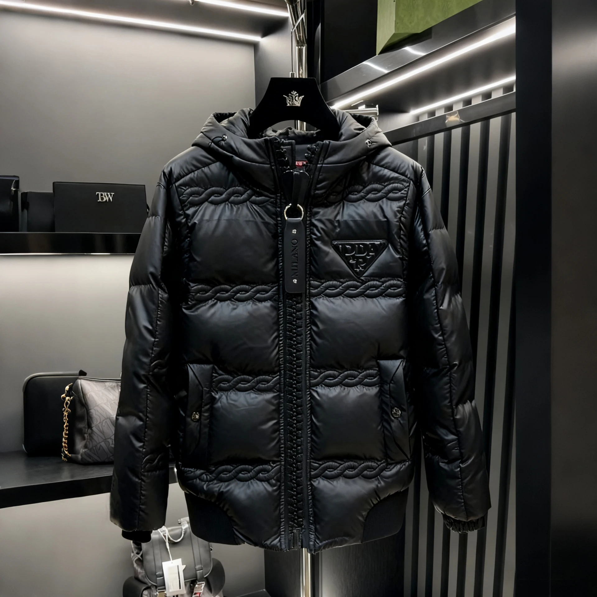 

Winter New Sle Men's Casual Du down Jaet Warmth Bicolor Splicing Knitted Hat Coat Faionable Youth ular Daily Wear