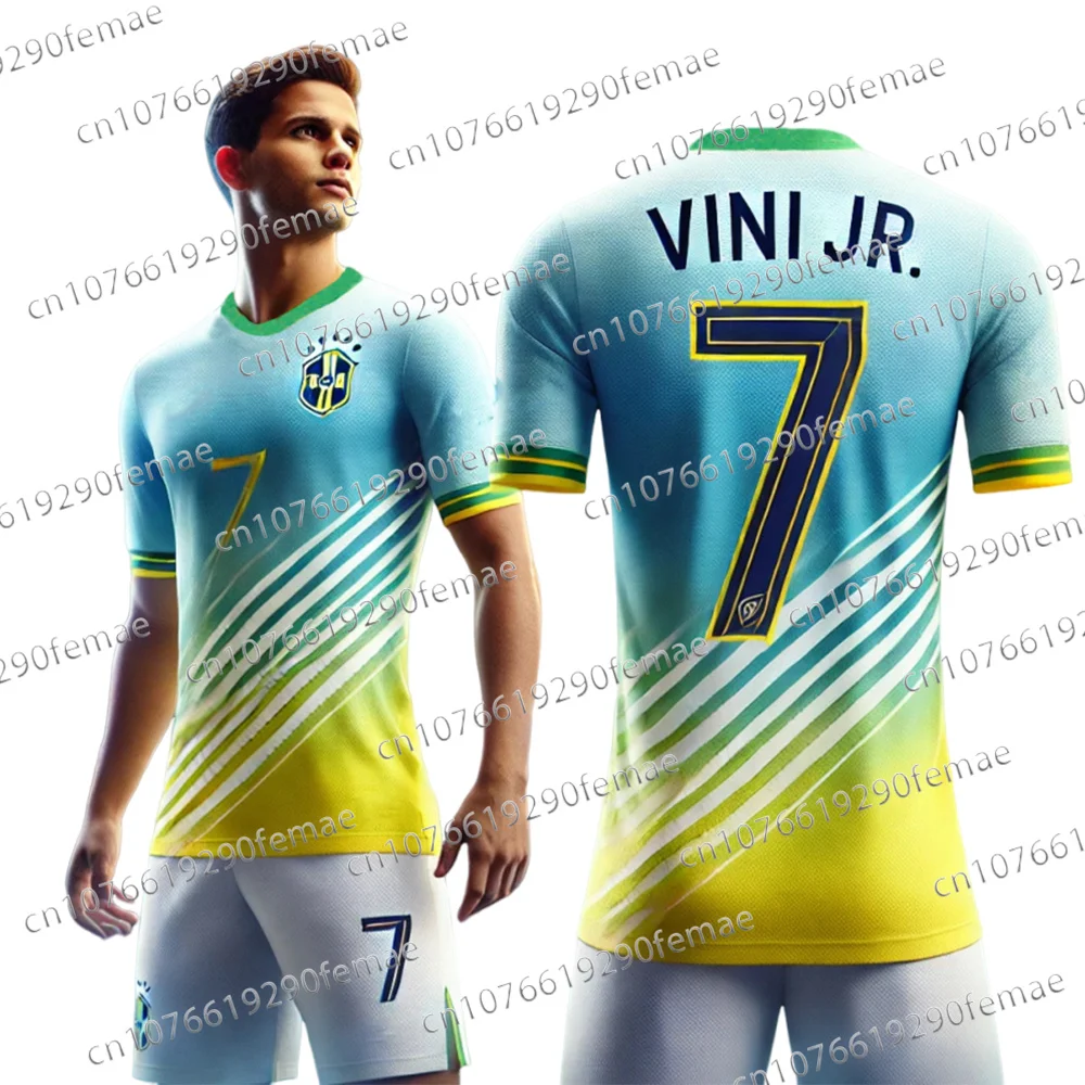 New Fashionable VINI JR Printed Pattern Men's Sports Shirt T-shirt for Daily Competition Training Breathable Speed Drying Jersey