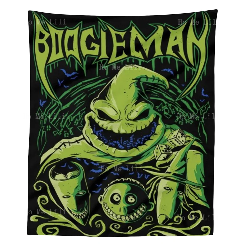 Halloween Boogie Man Green Evil Monster Heavy Metal Horror Game Tapestry For Bedroom Decor