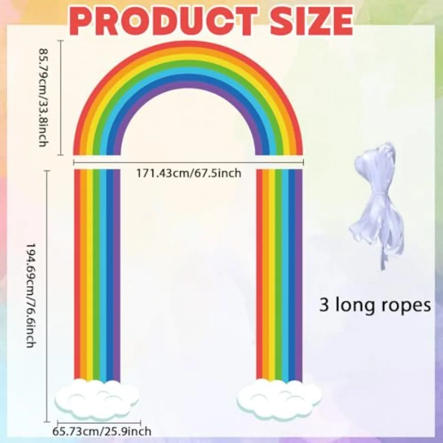 Rainbow Party Porch Banner Rainbow Themed Door Hanging Decoration Rainbow Birthday Party Hanging Banner Rainbow Cloud Banner Ba