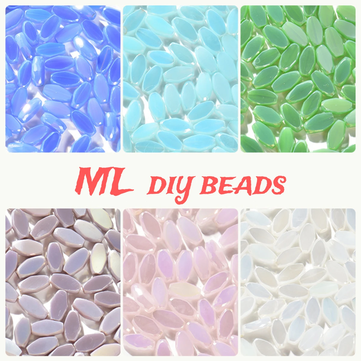 

4x8mm Czech bead glass bead elliptical blade DIY handmade bead irregular shaped scattered beads