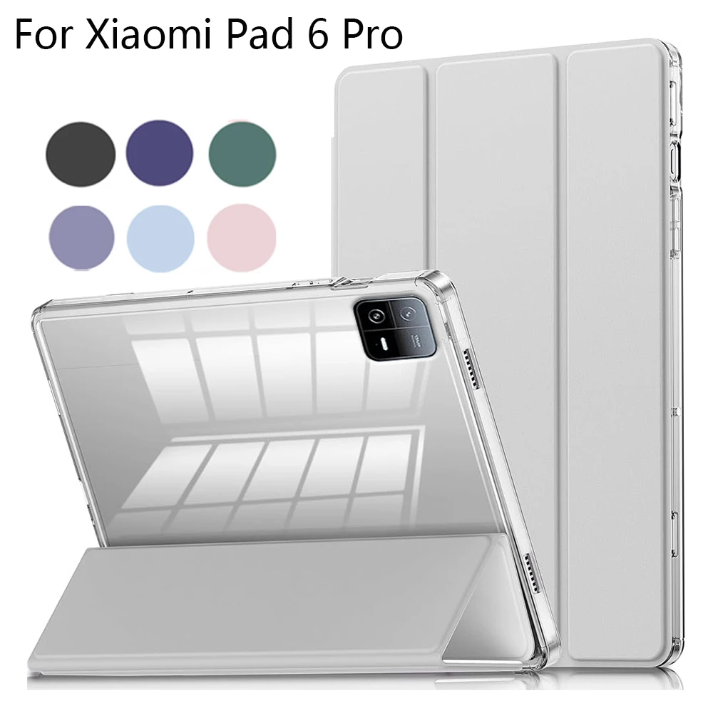 

Clear Crystal Tablet case for Xiaomi Pad 6/6 Pro 11.2 inch, Clear Transparent Back Shell & Pencil Holder, Auto Sleep and Wake