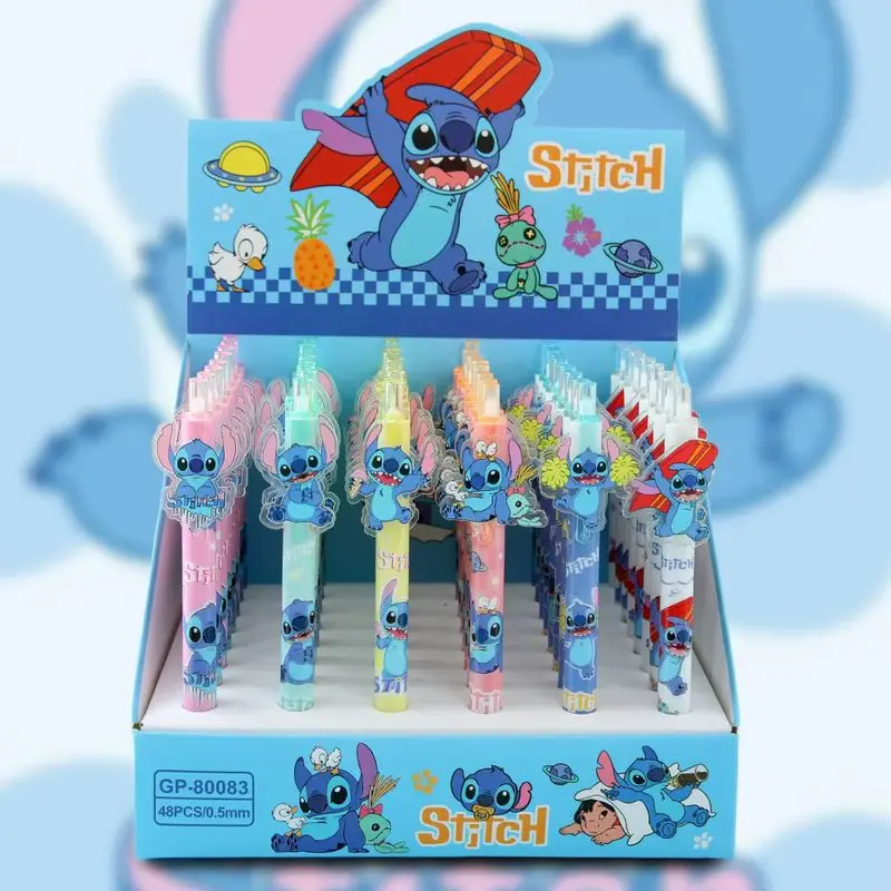 

Disney Stitch 48pcs Gel Pen 0.5mm Black New Cartoon High Value Cute Students Learn Stationery Office Supplies Birthday Gift