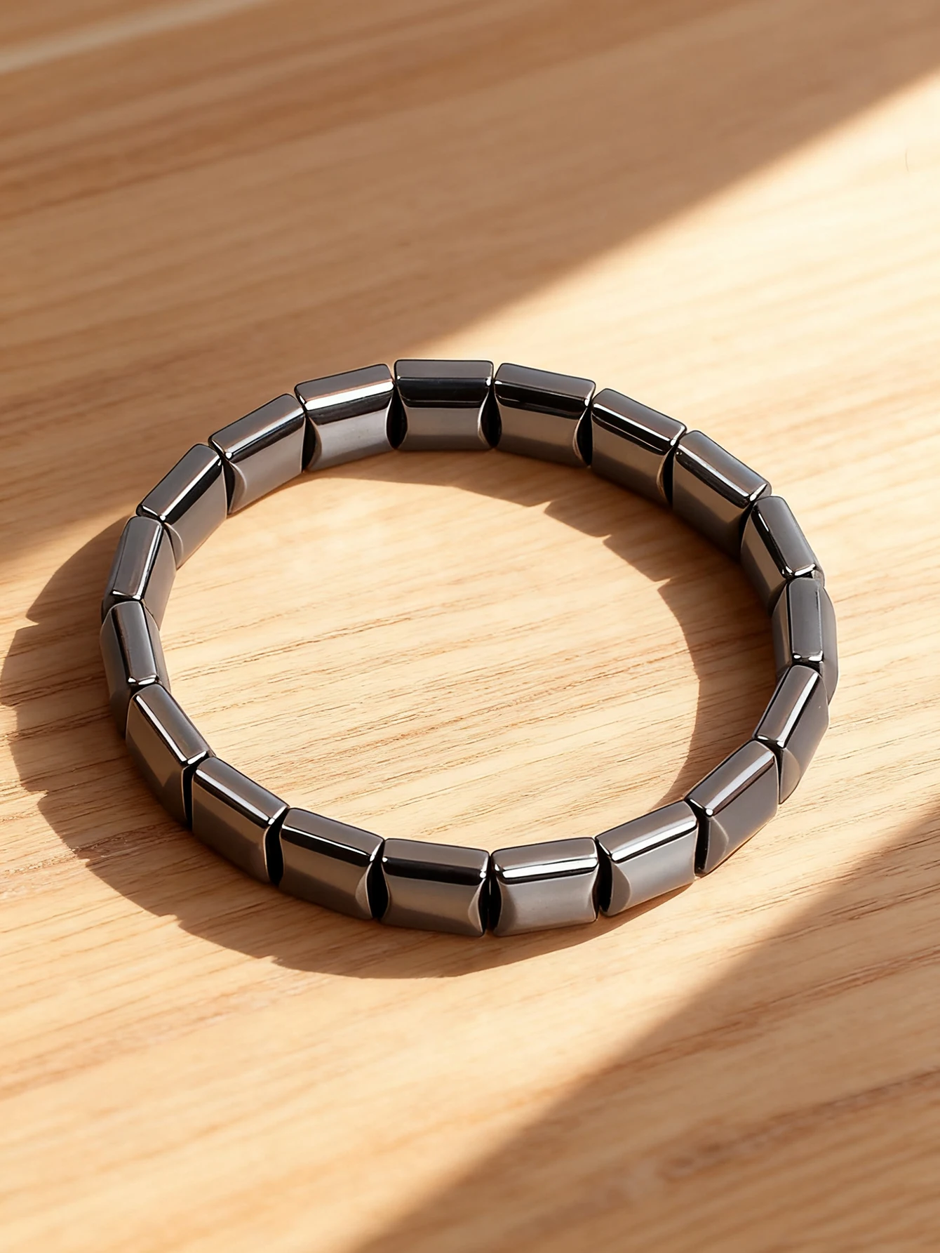 Hematite Bracelets Men Natural Stone Gummy Cube Beads for Vigour Strength Protection & Confidence Unisex Jewelry for Women Gift