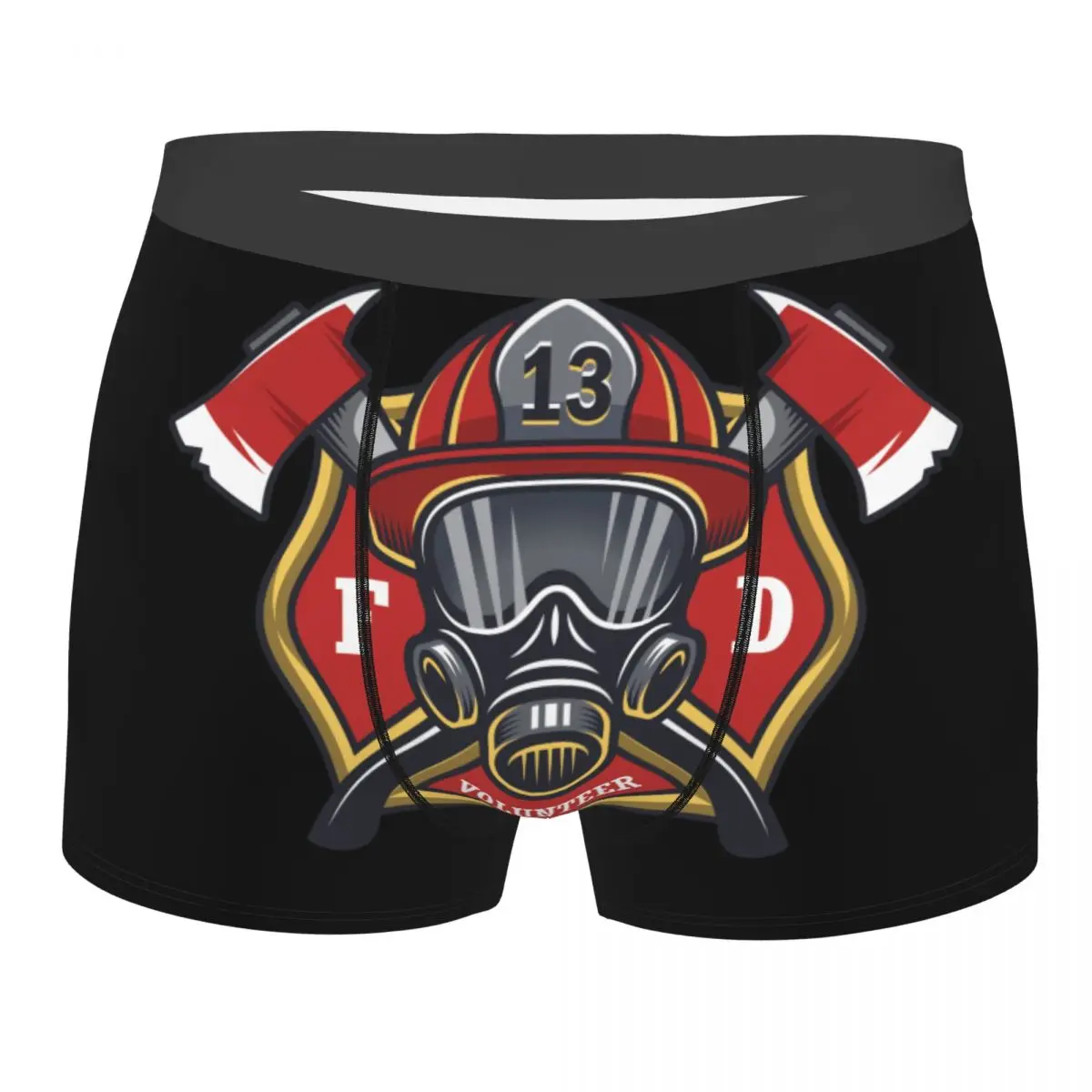 Firefighter Skull Underwear Male Print Custom Fireman Fire Rescue Boxer Briefs Shorts Panties Breathable Underpants