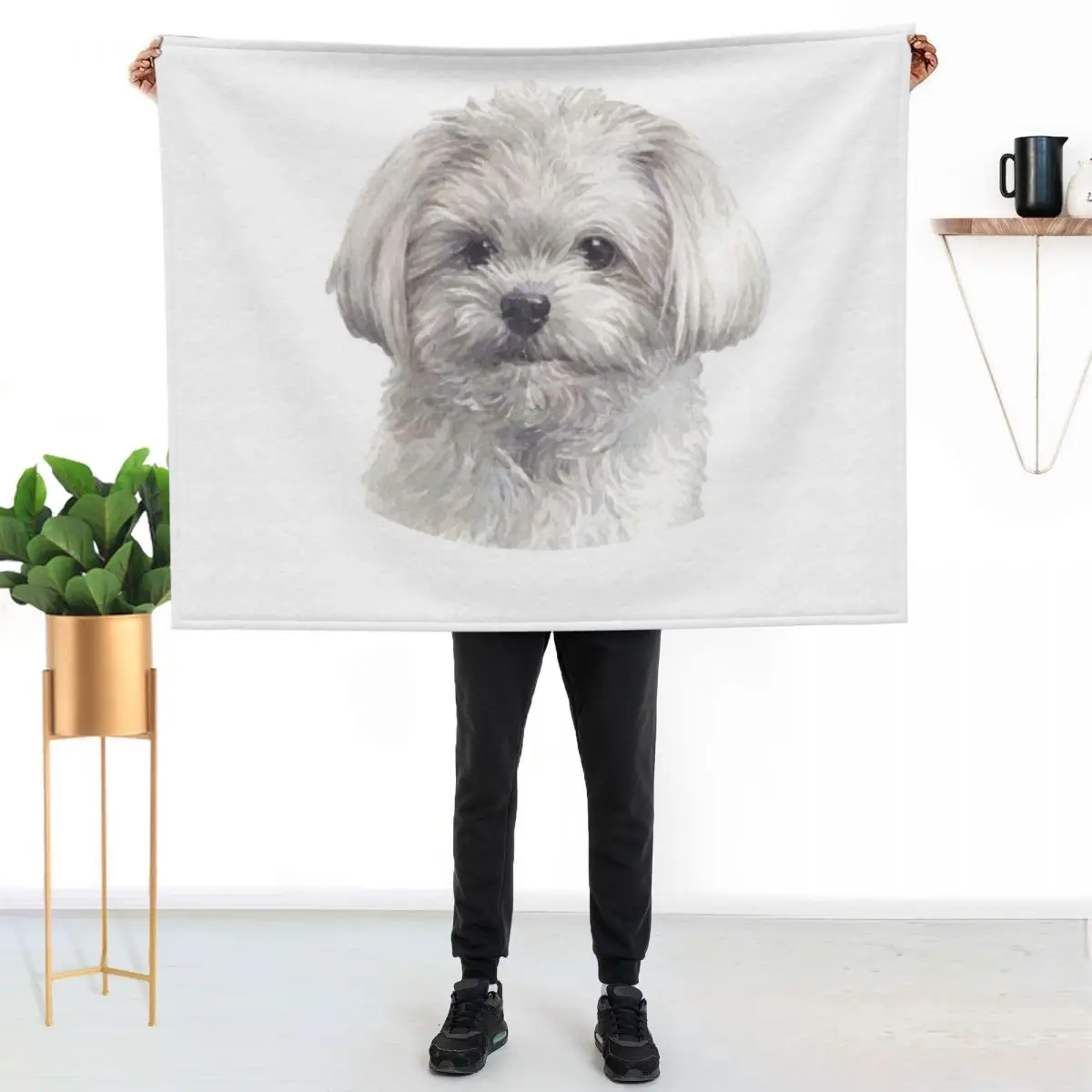 Cute Maltese Watercolor Art Throw Blanket Decorative Beds Hairys Vintage Tourist Fashion Sofas Blankets
