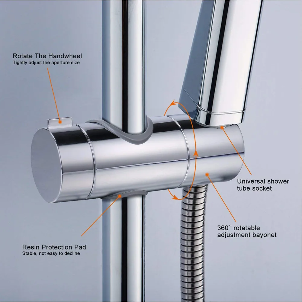 Shower Sliding Sleeve Simple Installation Shower Head Holder Universal Design Firmly Fixed Shower Lift Rod Sliding Sleeve