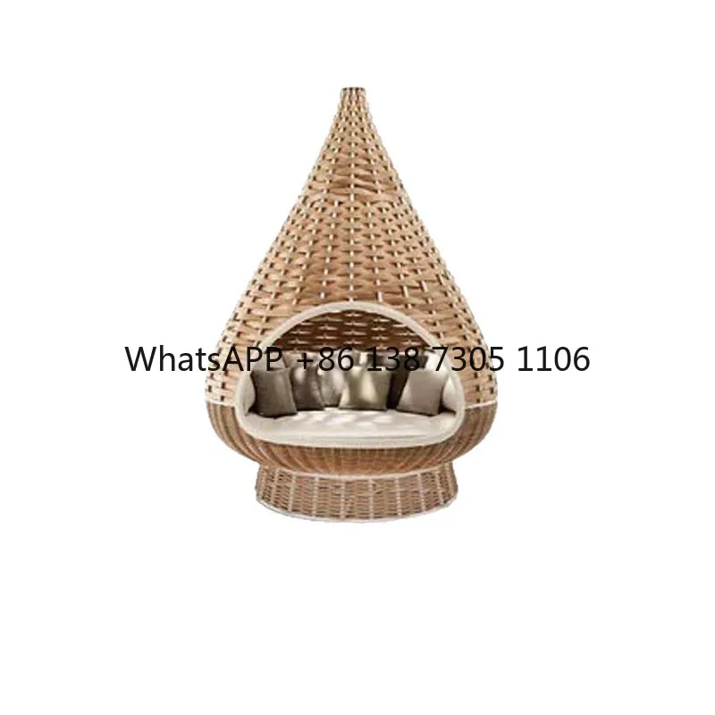 Outdoor balcony, lying bed, garden rattan, hanging bird's nest hanging basket hotel B&B, vacation sofa, courtyard sofa, recliner