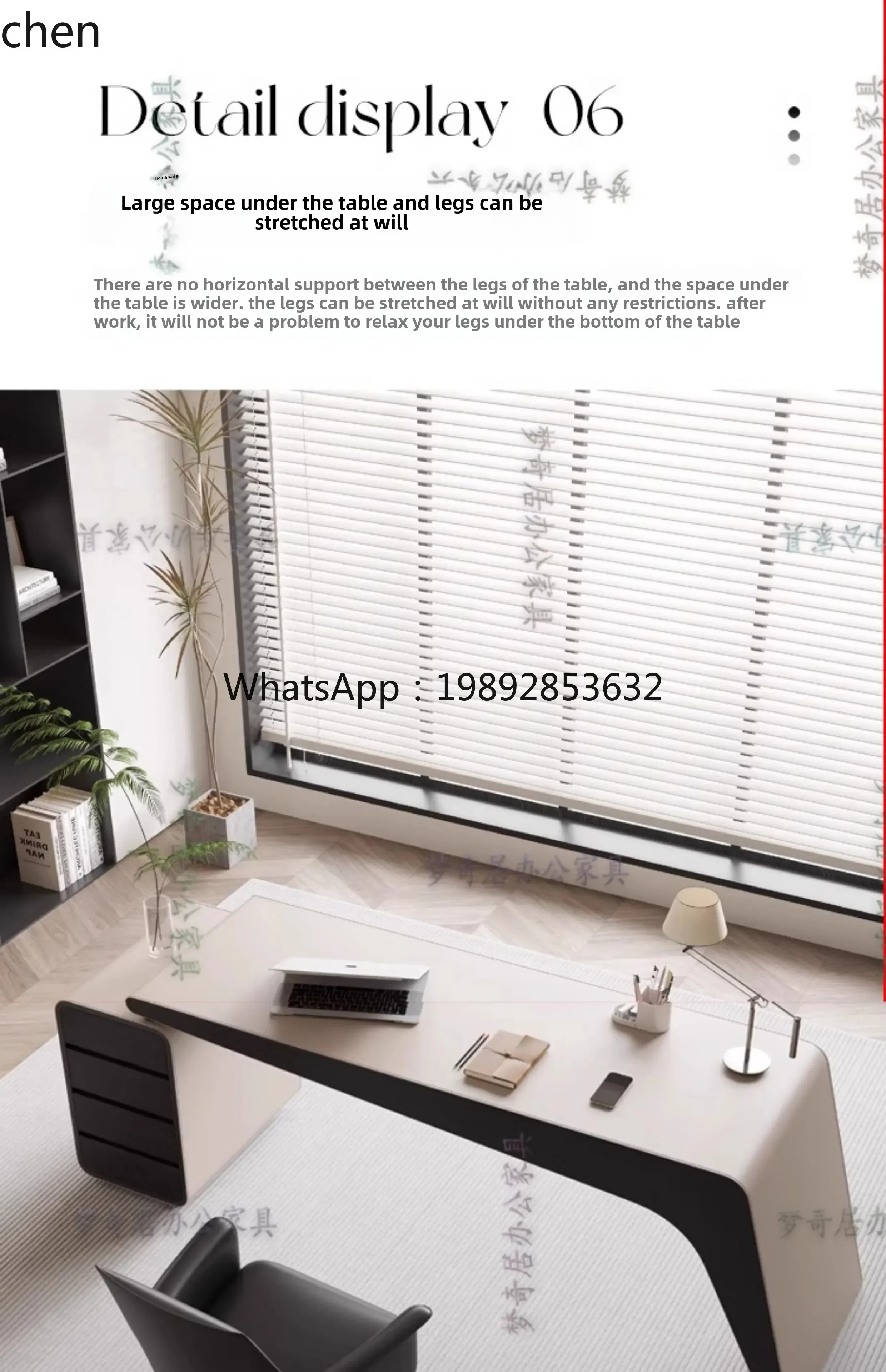 

O15- Modern minimalist boss table President table Advanced sensory medical beauty consulting table and chairs