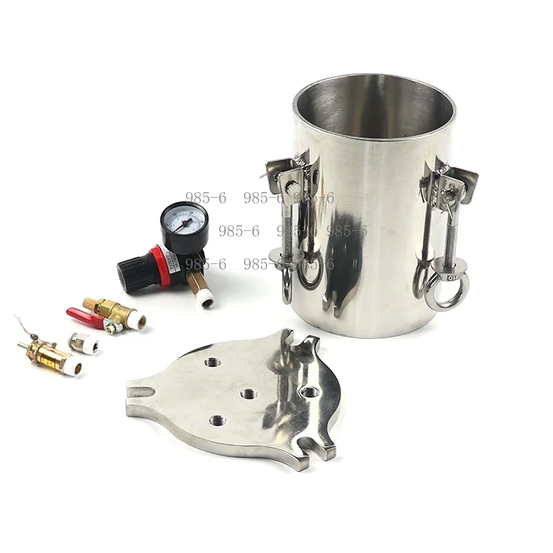Fluid Dispensing Storage Bucket 2L 304 Stainless Steel Pressure Tank Dispensing Valve Pressure Barrel