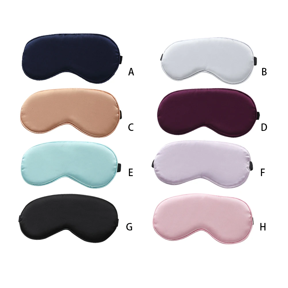 Sleeping Eye Mask Solid Color Eye Shade Cover Soft Silk Blindfold Travel Eyepatch Shade Unisex Accessories