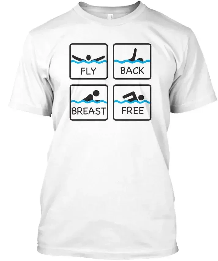 Newest Letter Print Short  Swimmer - Fly Back Breast Free Standard Unisex T-Shirt Summer T-Shirt