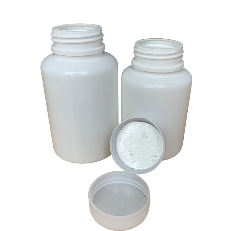 50PCS 15ml/20ml/30ml/60ml/100ml Plastic PE White Empty Seal Bottles Solid Powder Medicine Pill Vials Reagent Packing Containers