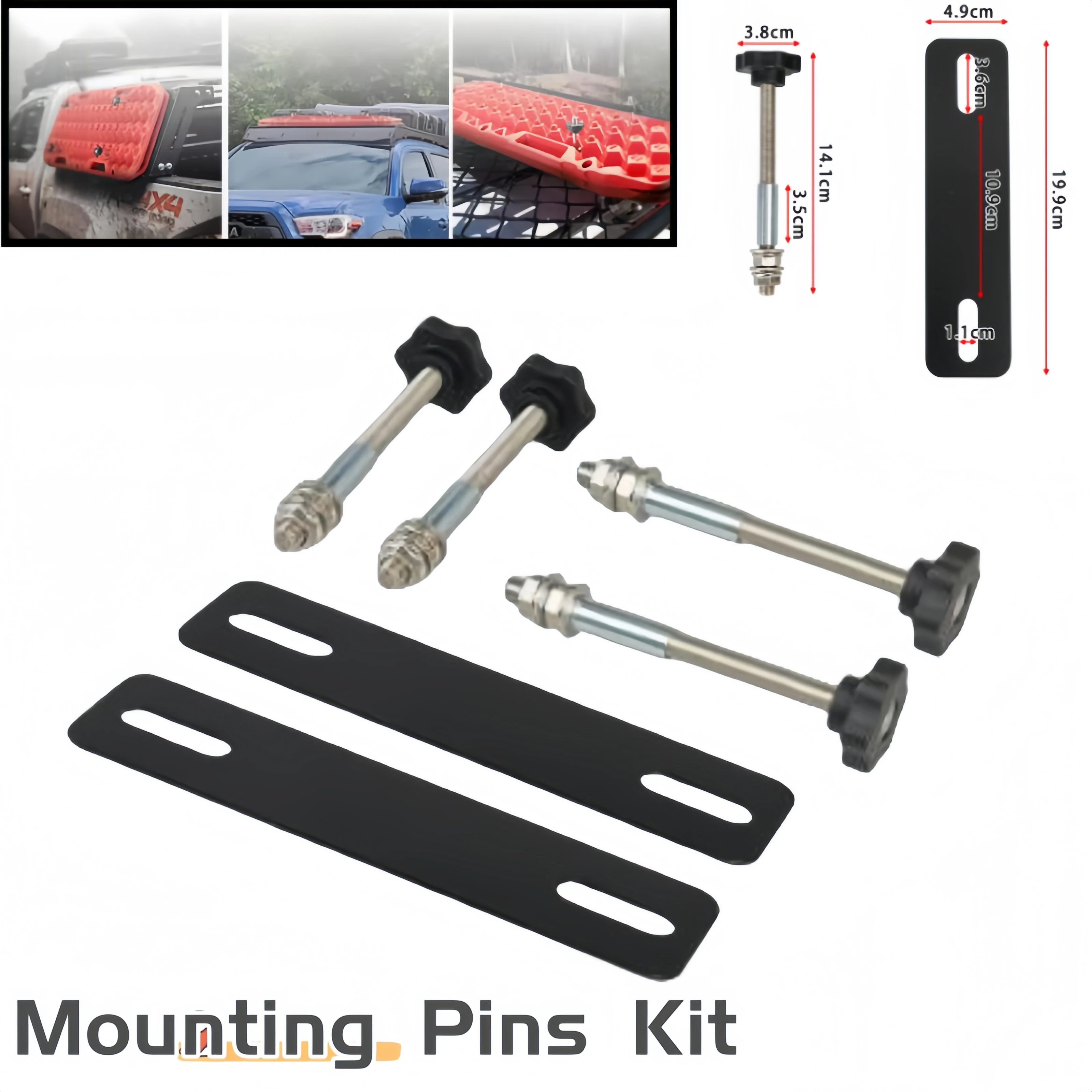 

Universal Recovery Traction Board Mounting Pins Kit Secure Hold For 4.72-6.69 Inch Hole Spacing All Offroad Vehicle Replace Part