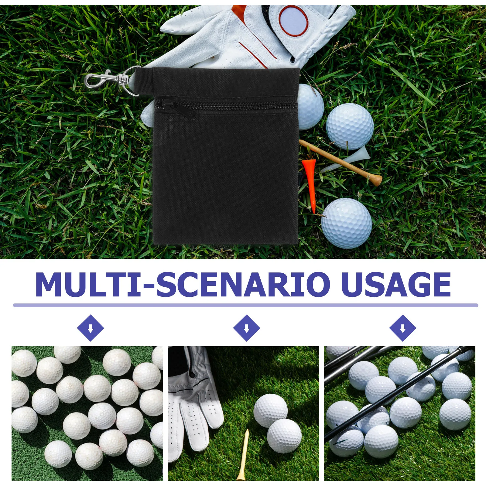 2 قطعة إكسسوارات الغولف حقيبة الحقيبة النايلون سستة إغلاق الدورية مخلب كليب المحمولة المنظم ل تيز الكرة علامات ديفوت أدوات #6
