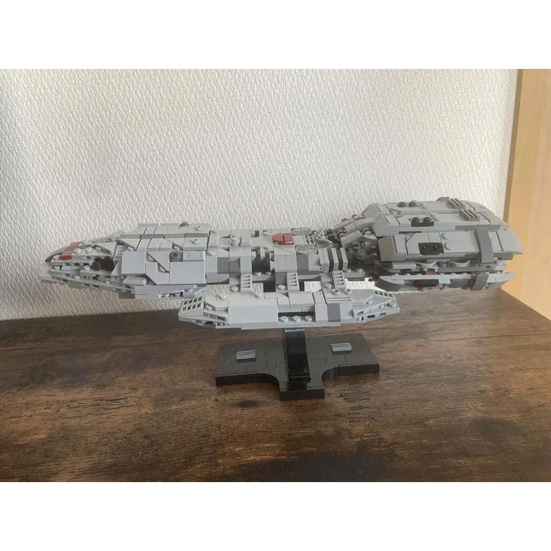 Blok Bangunan MOC Seri Perang Luar Angkasa Pesawat Luar Angkasa Abu-abu Model Bata Kreatif Mainan Edukasi Hadiah Ulang Tahun Dewasa MOC-232249 727PCS