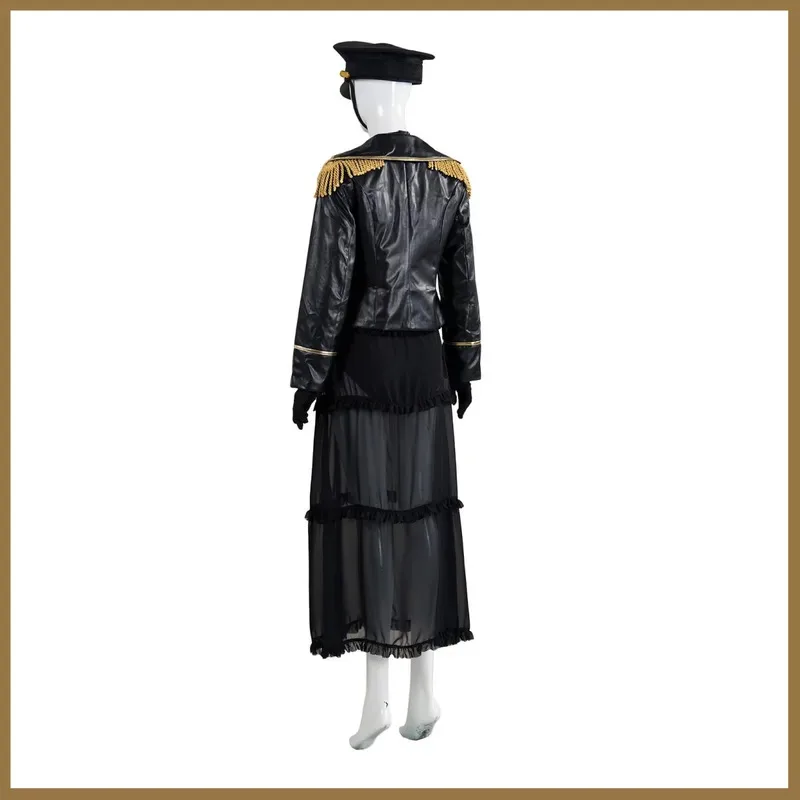My Dress-Up Darling Kitagawa Marin Cosplay Costume Set - Black Lobelia Wig Military Uniform PU Coat Sexy Carnival Suit for Women