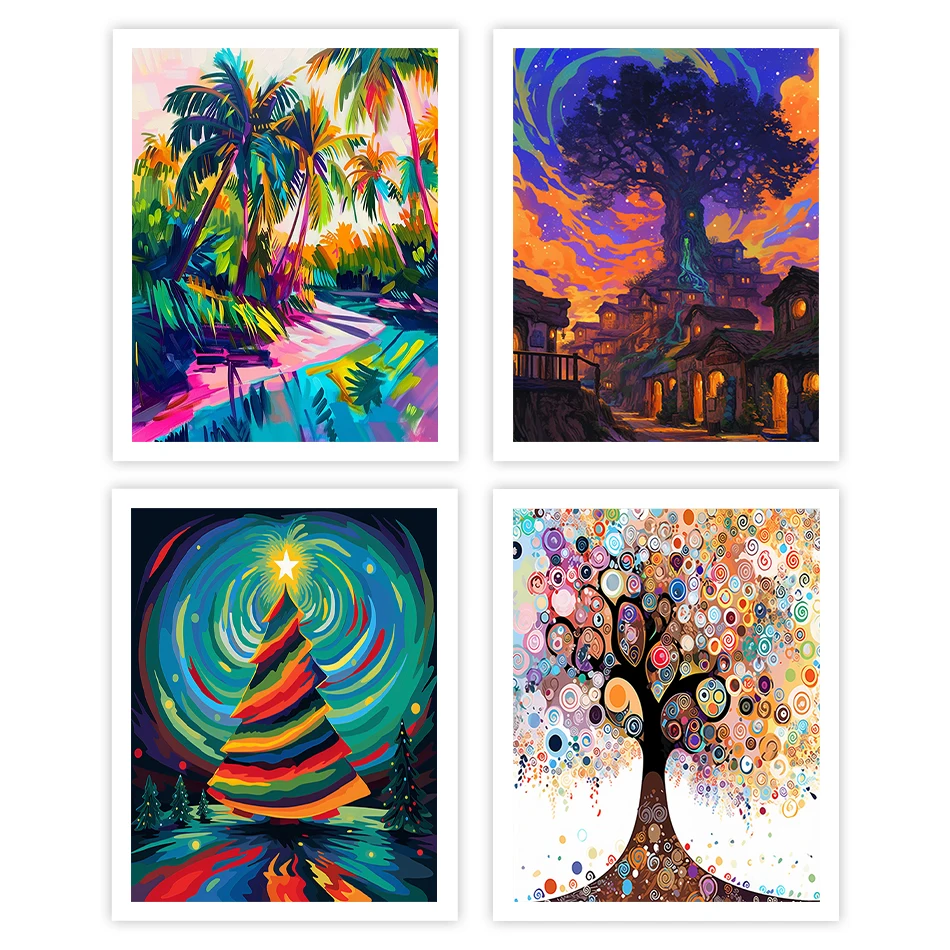 

GATYZTORY Paintings For Painting By Numbers Abstract Tree Watercolors Canvas Picture Draw Arts Crafts Paint Kit Home Decoration