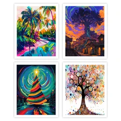 GATYZTORY Paintings For Painting By Numbers Abstract Tree Watercolors Canvas Picture Draw Arts Crafts Paint Kit Home Decoration
