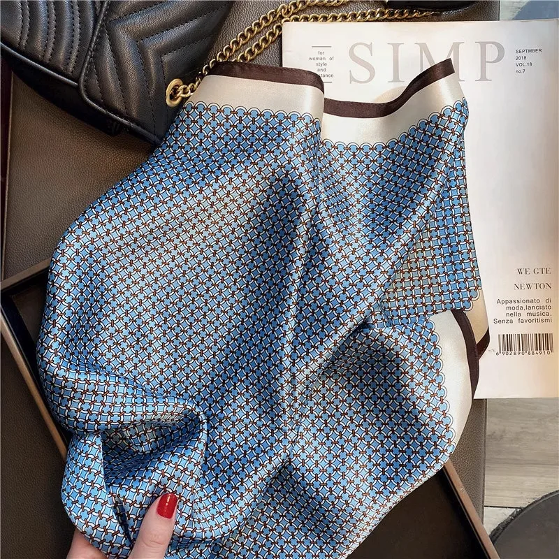 

Шарф из 100% натурального шелка для женщин, новая квадратная бандана, элегантный платок, модный аксессуар для весны, роскошный высококачественный хиджаб, 53 см.