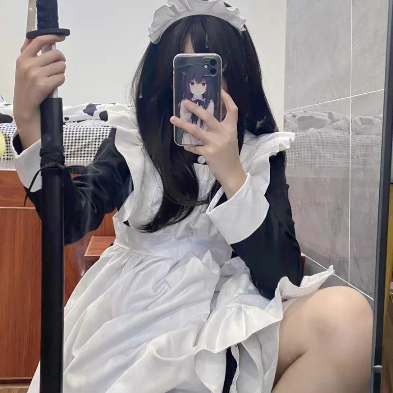 3 Style Classical British Maid Role Play Japanese Kawaii Anime Cartoon Apron Maid Outfits Plus Size Love Live Cosplay Costumes