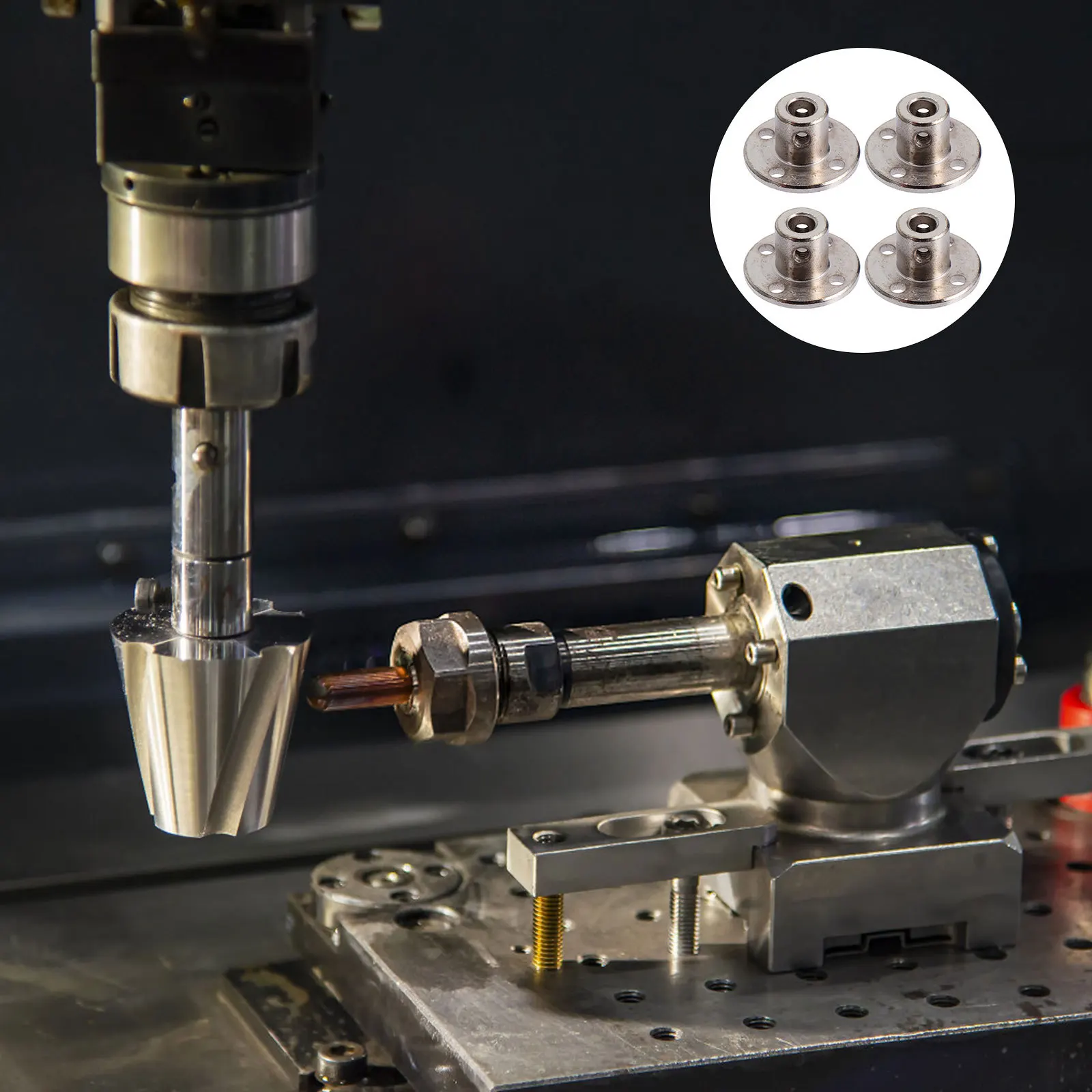 

4 pcs 5Mm Flange Shaft Coupling Rigid Motor Guide Connector Heat Treated Electroplated For Rc Airplane Boat Diy Durable