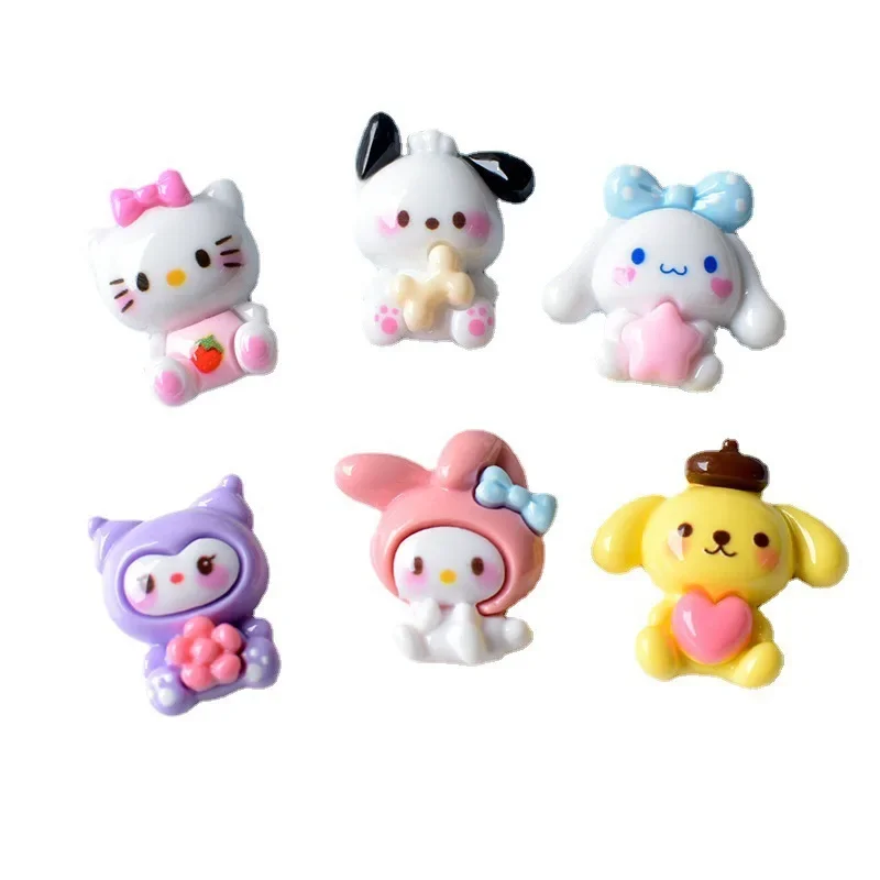 5 buah lucu kartun sanrio resin cabochons pipih untuk diy bahan kerajinan buatan tangan membuat perhiasan