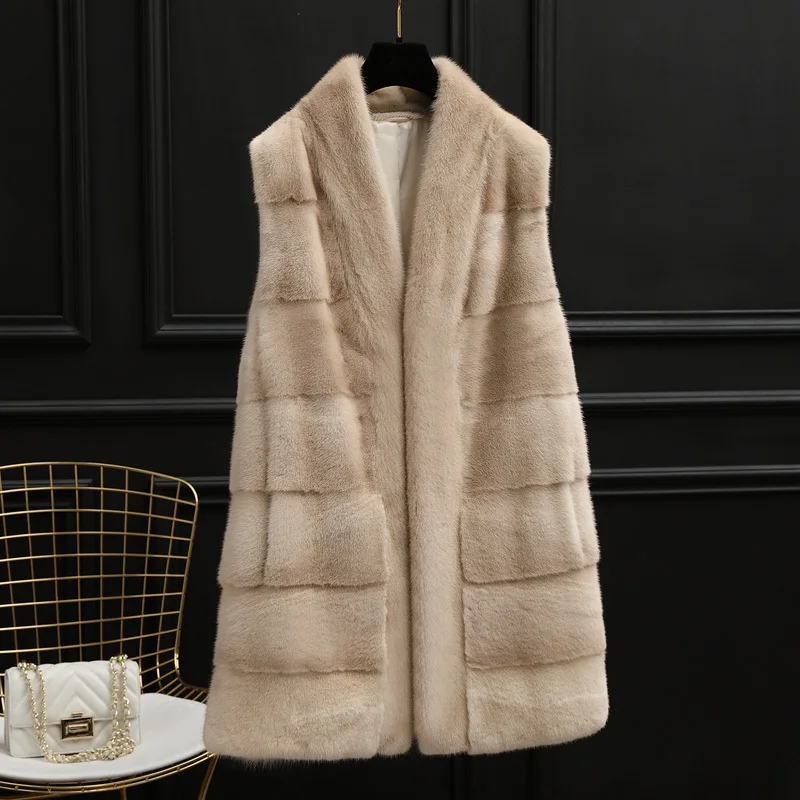 jacket vest Mink whole skin fur coat long 2023 women's clothing outerwear jacket coats winter coat new vest