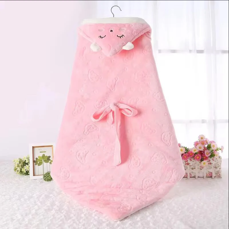 Newborn Delivery Room Swaddling Blanket Autumn Winter Thicken Baby Wrapping Blanket Cartoon Style Baby Cotton Sleeping Bag