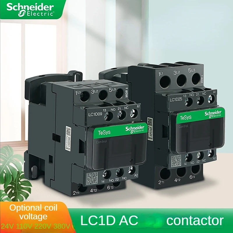 schneider AC contactor New black Rail Mounted contactor Coil Voltage 24v 110V 220V 380V 3 Phase 3-Pole 50/60Hz lc1d32 1NO 1NC