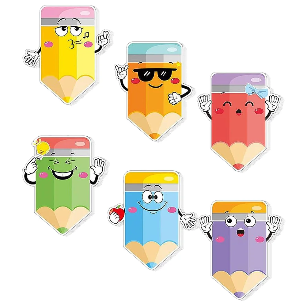 6 Books Memo Pads Office Compact Stickers Portable Pencils Note Self-adhesive Tearable Paper Cartoon Adorable