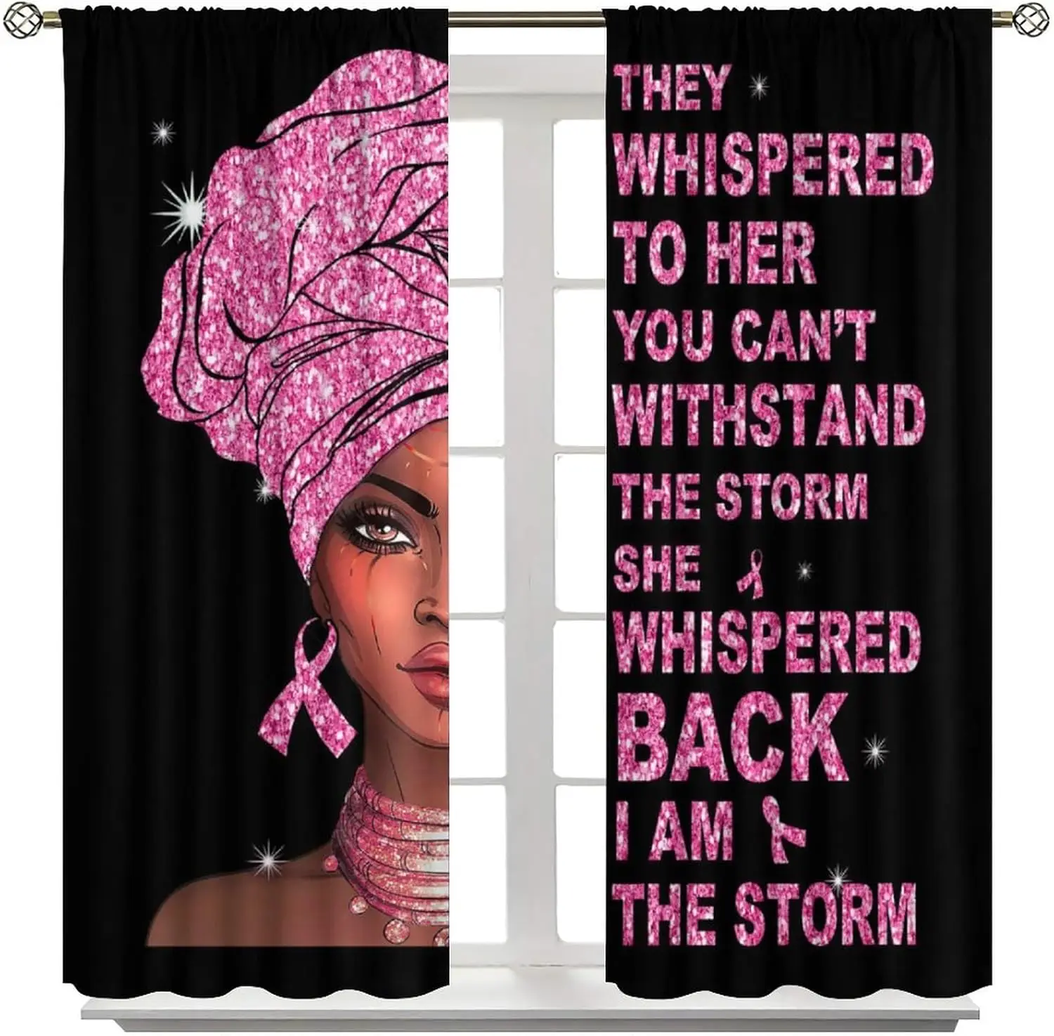 African American Curtains, Black Girl Women Inspirational Quotes Motivational Positive for Girls Teens Woman Bedroom Living Room