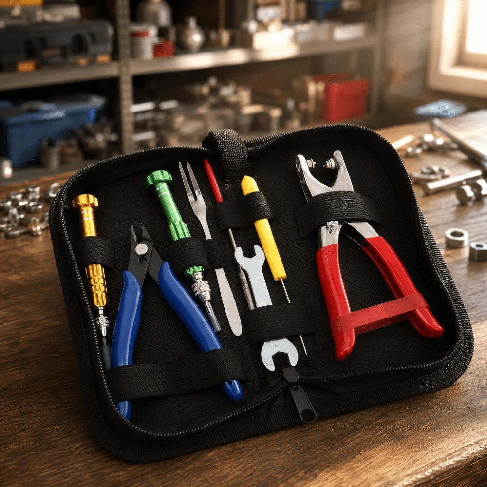 9pcs Portable Design Stringing Clamp Tool Kit Starting Clamp Grommets Pliers Racket Stringing Pliers Cold Press Type