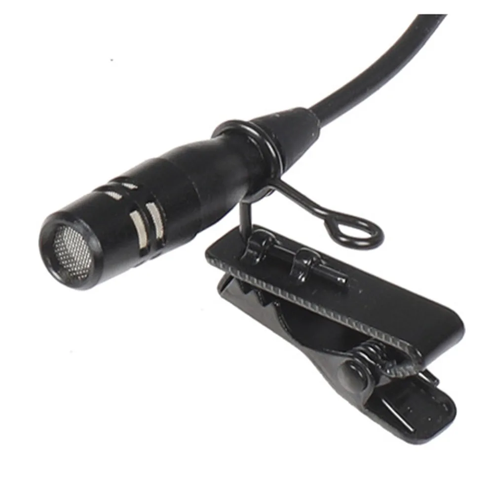 Microfono Lavalier nero con risvolto 4Pin XLR 3.5MM per Wireless per case da palcoscenico di culto e insegnanti