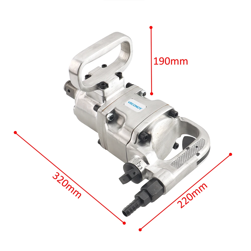 Pneumatic Impact Wrench 2400N.m with Assist Handle Strengthened for Tire Screw Loosing