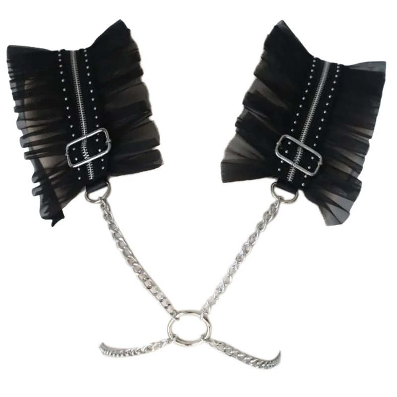 SZL Charm Angel Wing Lace Suspenders Steampunk สไตล์วินเทจสายคล้องไหล่สำหรับคอสเพลย์และผู้ที่ชื่นชอบแฟชั่น